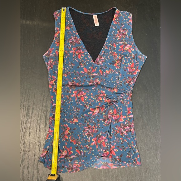 Sweet Pea by Staci Frati Sleeveless Mesh Floral Top Blouse Size Large - Picture 5 of 5